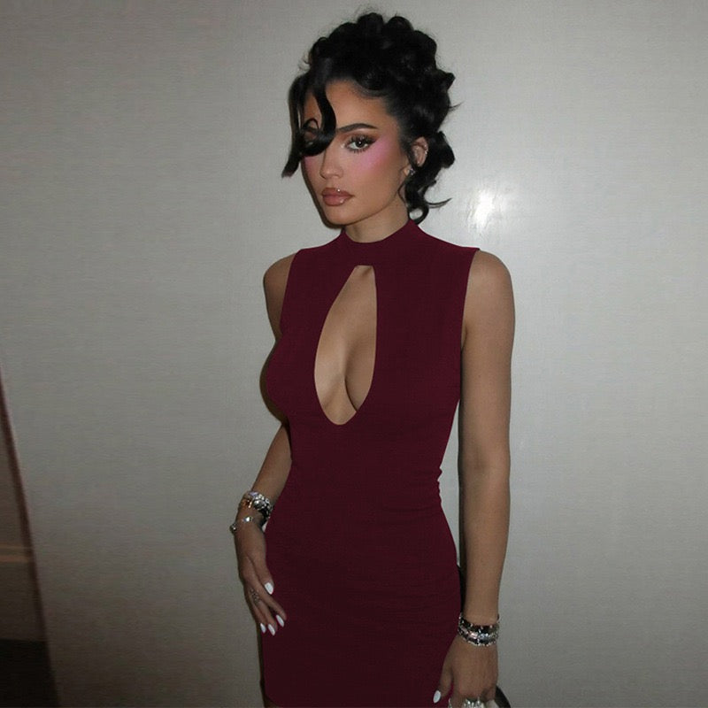 Mini dress with a slit design - KAROL