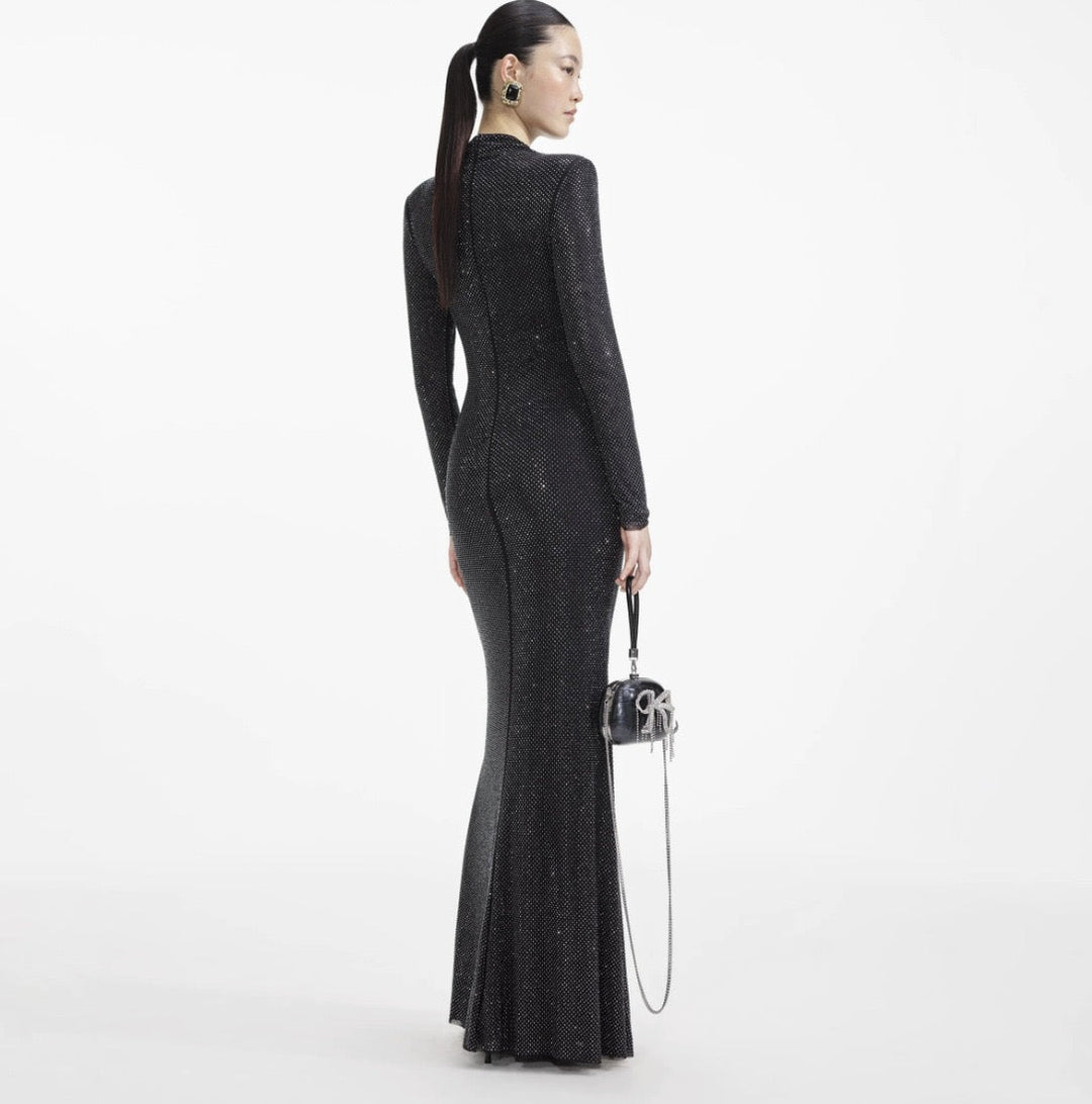 Maxi dress with sparkling sequins and slit design - JESS