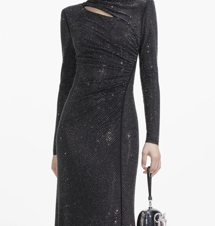 Maxi dress with sparkling sequins and slit design - JESS