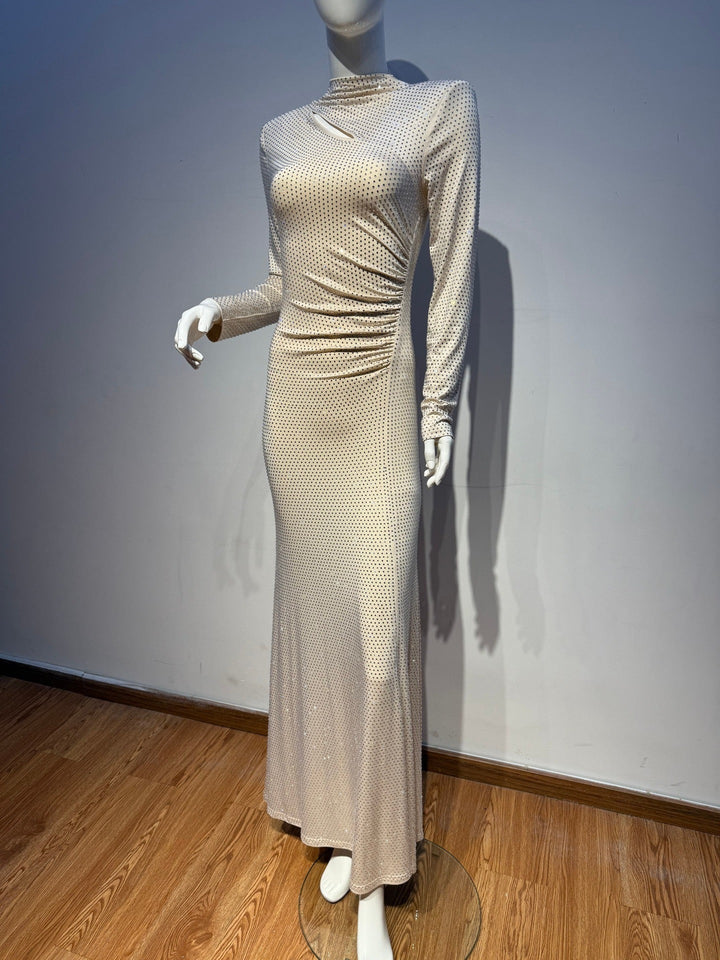 Maxi dress with sparkling sequins and slit design - JESS