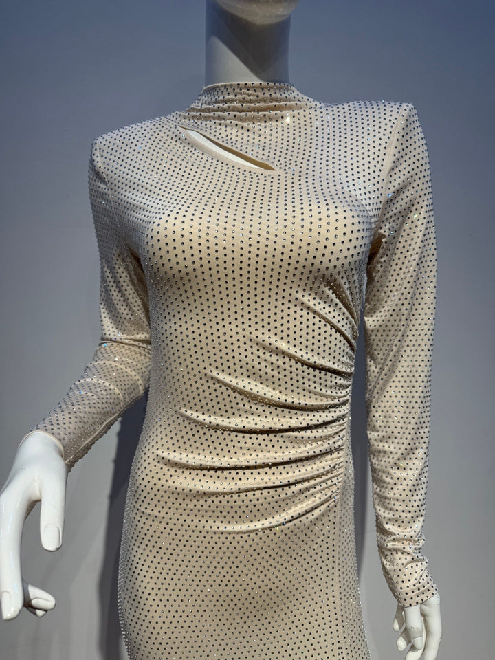 Maxi dress with sparkling sequins and slit design - JESS