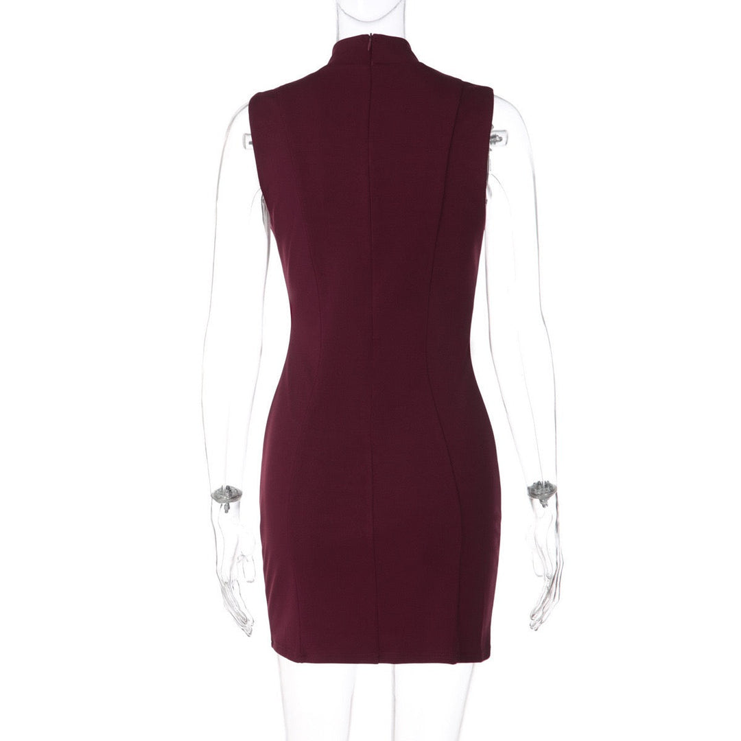 Mini dress with a slit design - KAROL