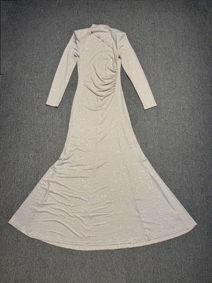 Maxi dress with sparkling sequins and slit design - JESS