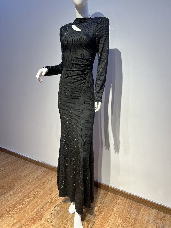 Maxi dress with sparkling sequins and slit design - JESS