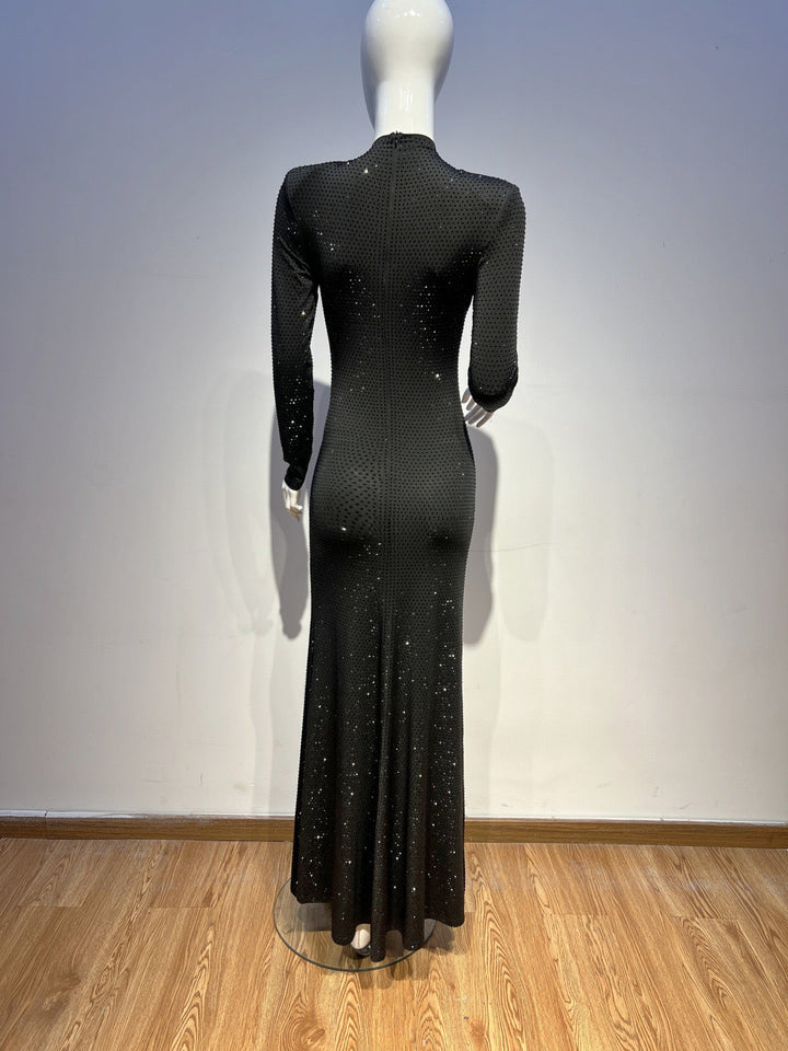 Maxi dress with sparkling sequins and slit design - JESS