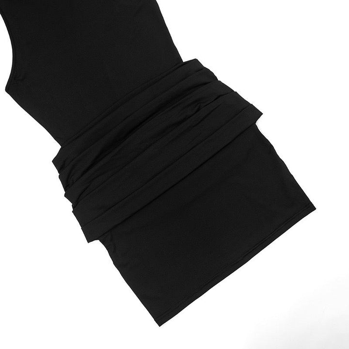 Pleated turtleneck mini dress - PENNY