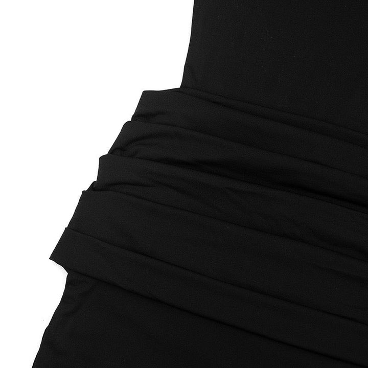 Pleated turtleneck mini dress - PENNY