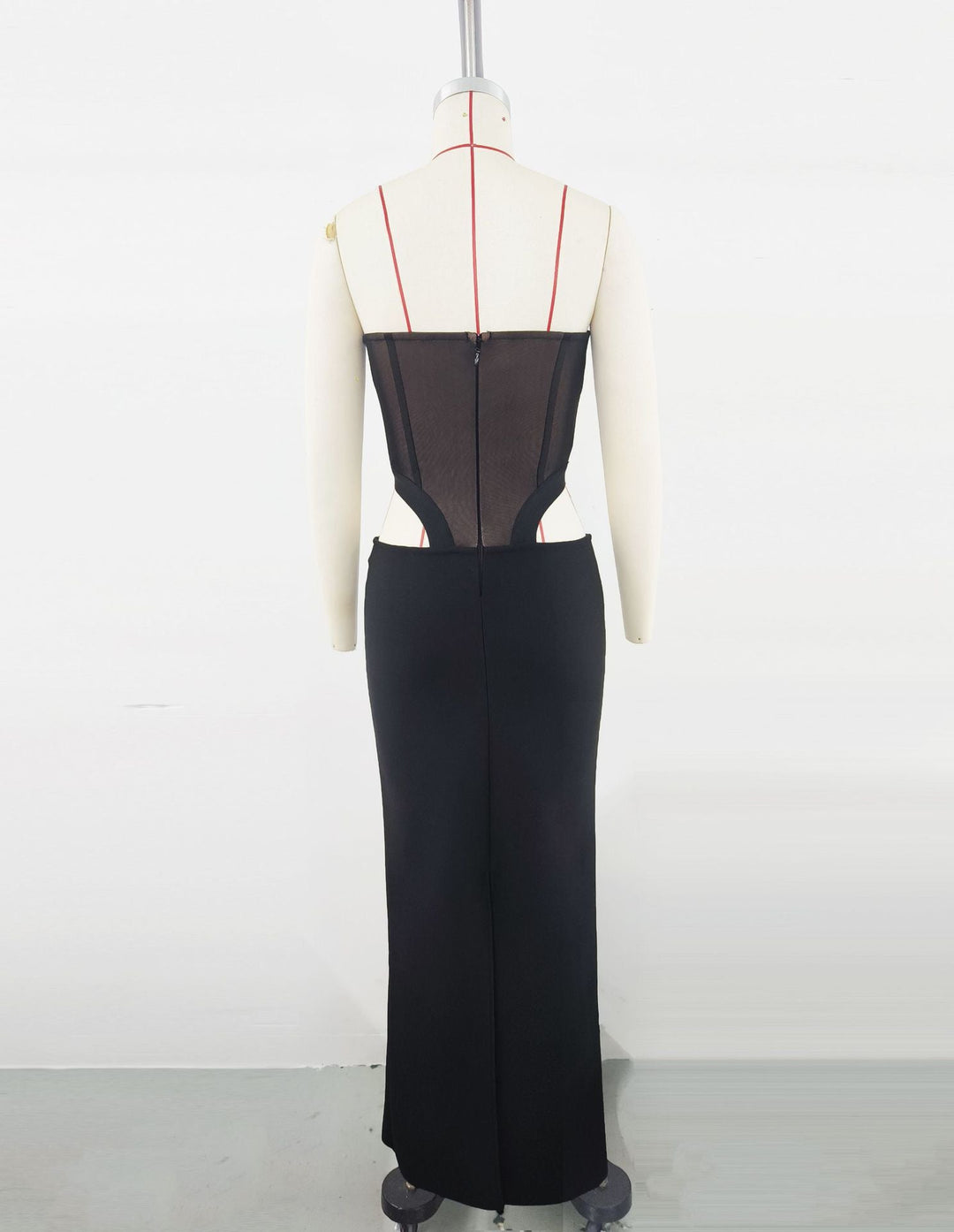 Maxi Strapless Shaping Fabric Dress with Corset Design - EMARY