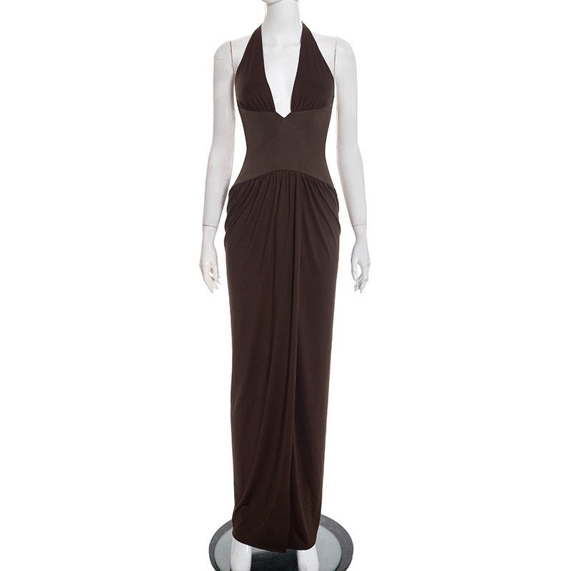 Open back tie maxi dress - YALINA