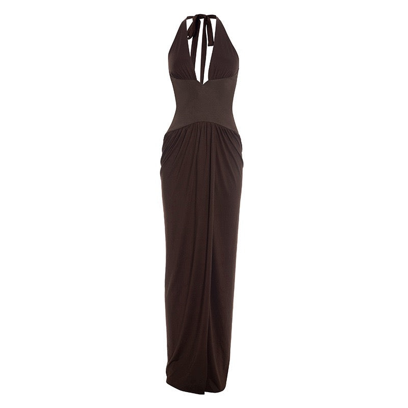 Open back tie maxi dress - YALINA