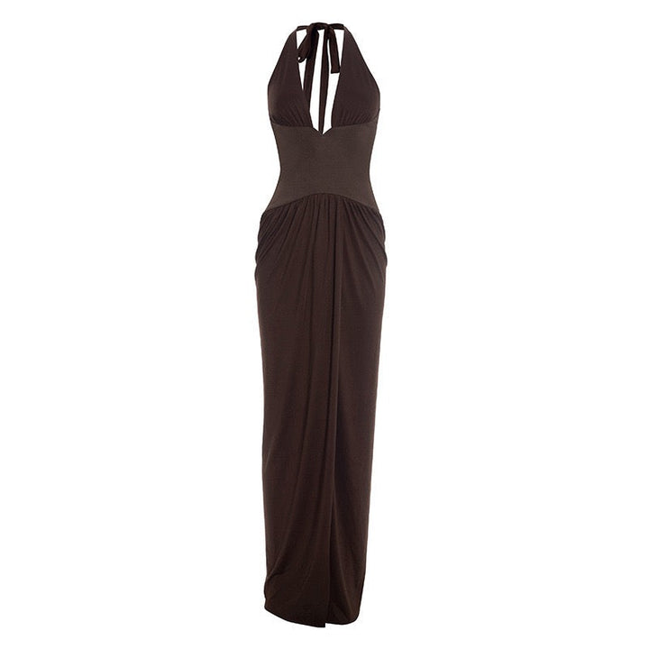 Open back tie maxi dress - YALINA