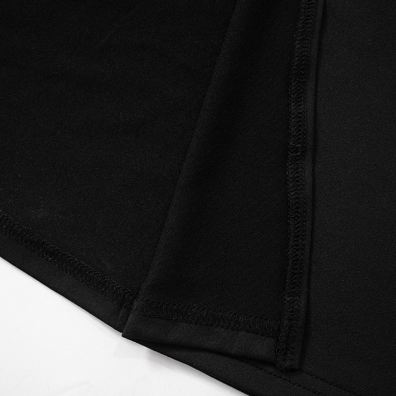 Maxi dress with satin trim in a slit design and V-neckline - TOMA