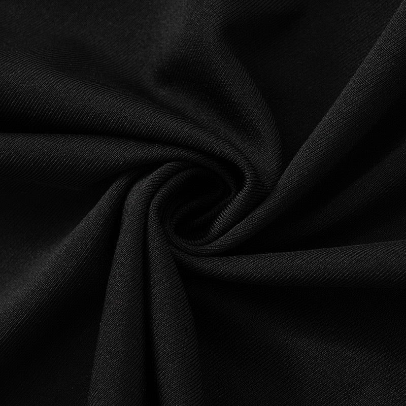 Maxi dress with satin trim in a slit design and V-neckline - TOMA