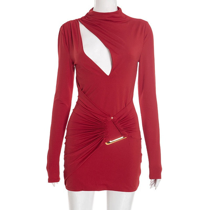 שמלת מיני בעיטור אבזם בעיצוב - SHONA