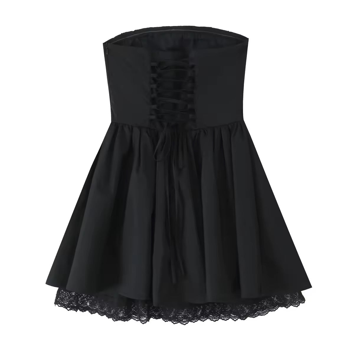 שמלת מיני בגזרת A קשירה בגב להצמדה במותן סטייל כפרי - Reya