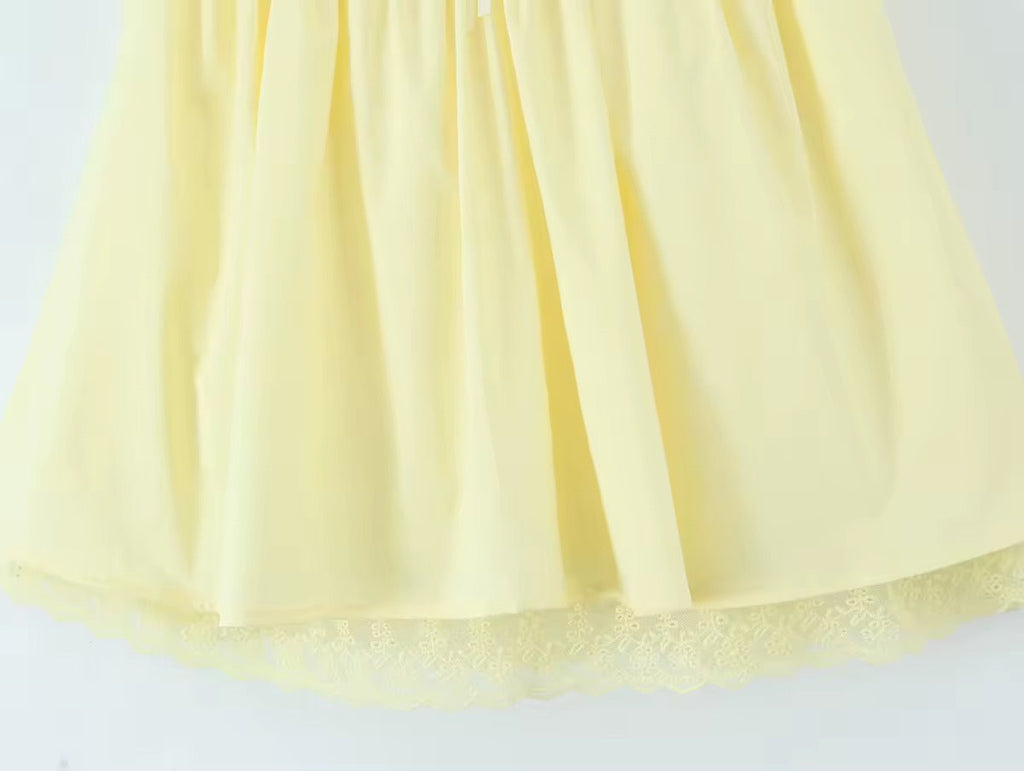 שמלת מיני בגזרת A קשירה בגב להצמדה במותן סטייל כפרי - Reya