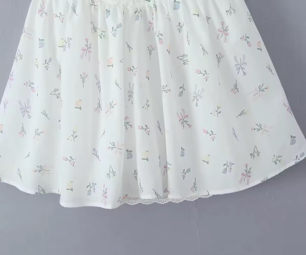 שמלת מיני בגזרת A קשירה בגב להצמדה במותן סטייל כפרי - Reya