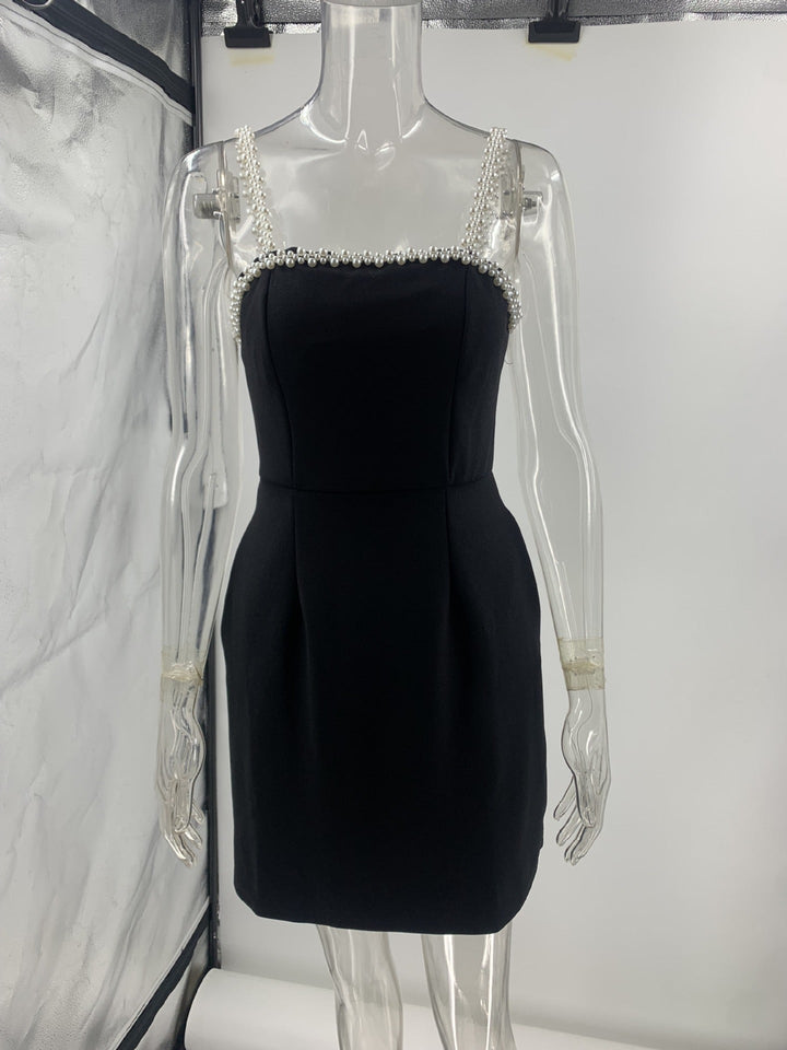 Tailored mini dress in shapewear with pearl embellishment - Jean