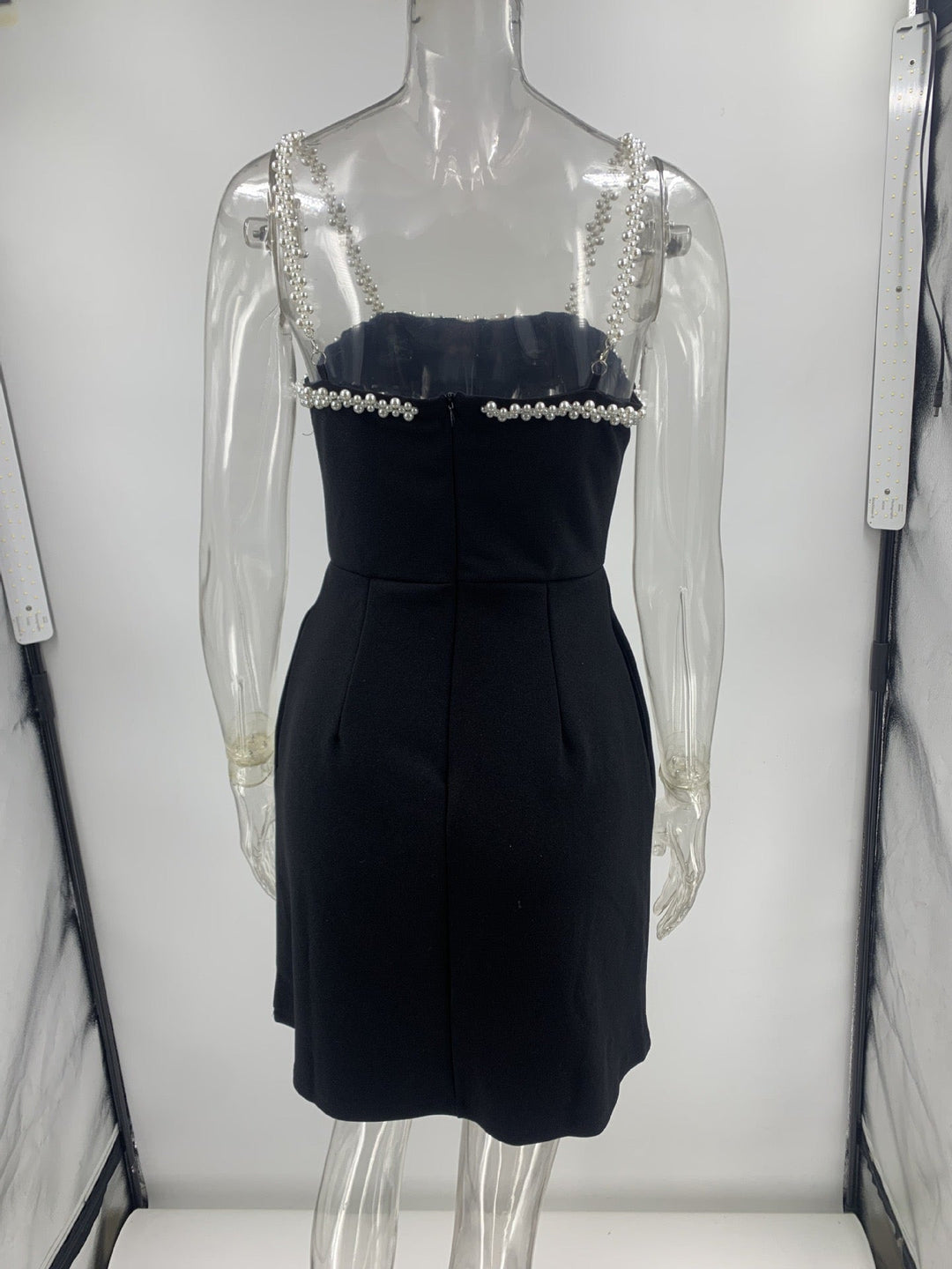 Tailored mini dress in shapewear with pearl embellishment - Jean