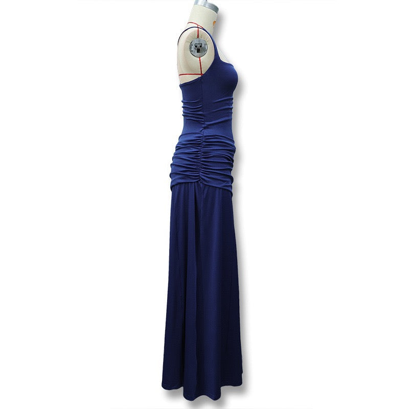 Laor elegant pleated maxi dress
