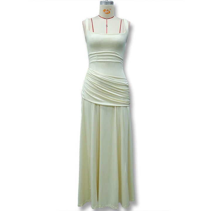 Laor elegant pleated maxi dress