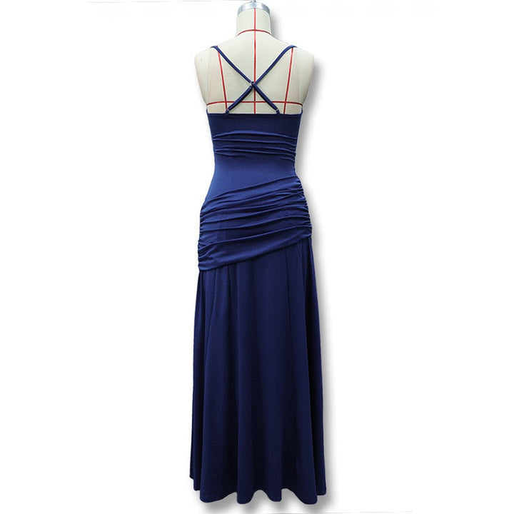 Laor elegant pleated maxi dress