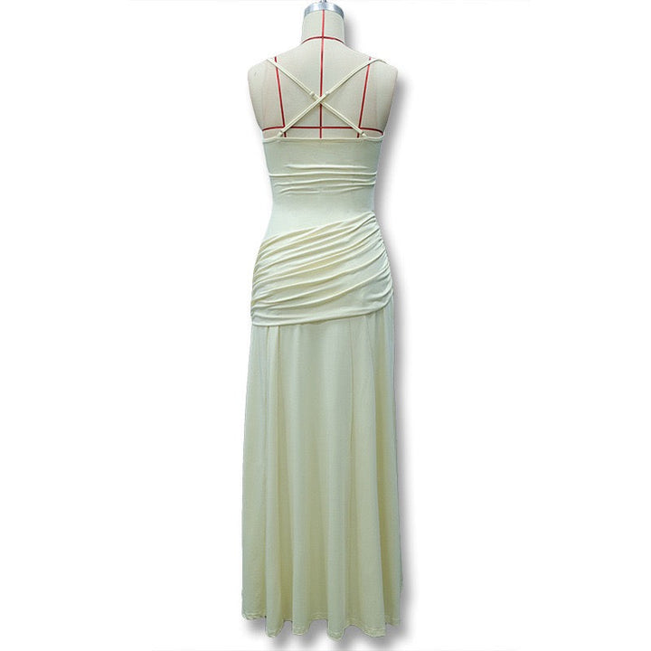 Laor elegant pleated maxi dress