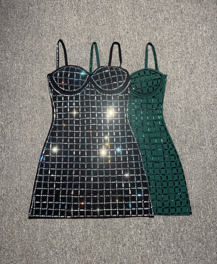 Mini dress with sparkling diamonds - Line