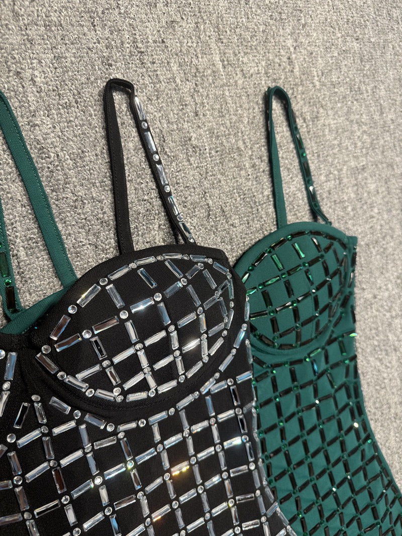 Mini dress with sparkling diamonds - Line