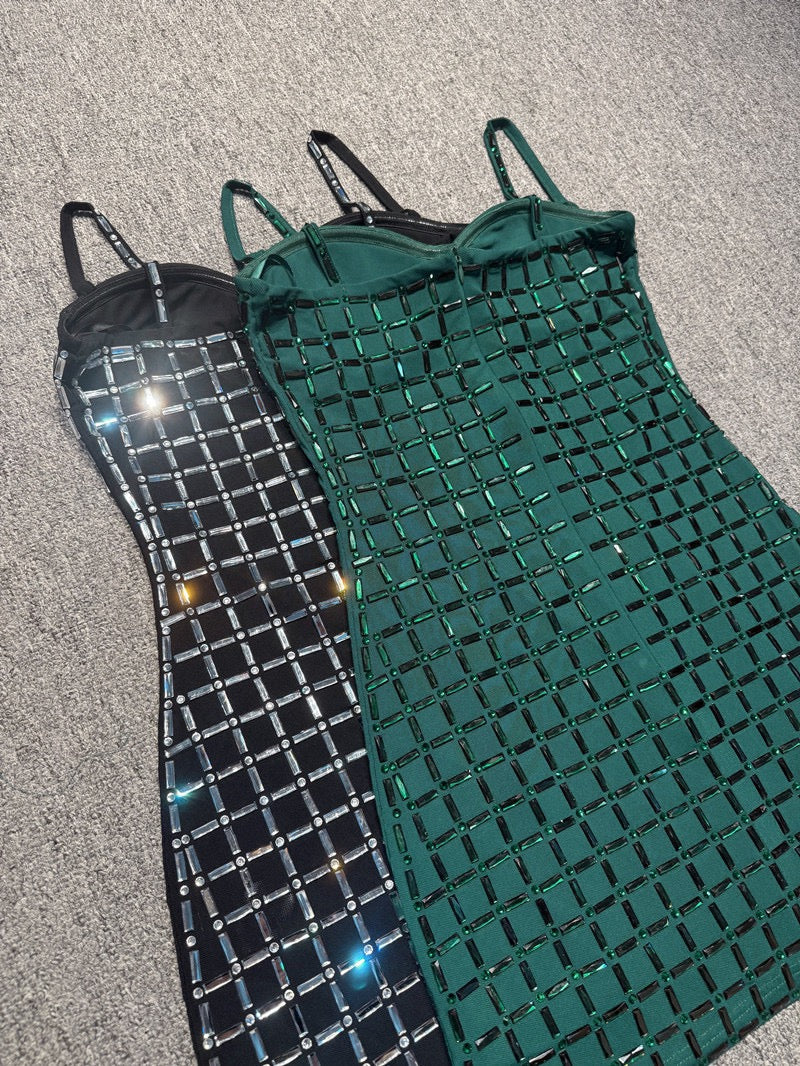 Mini dress with sparkling diamonds - Line