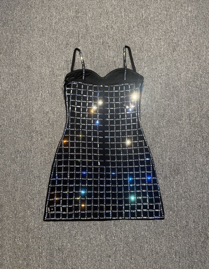 Mini dress with sparkling diamonds - Line