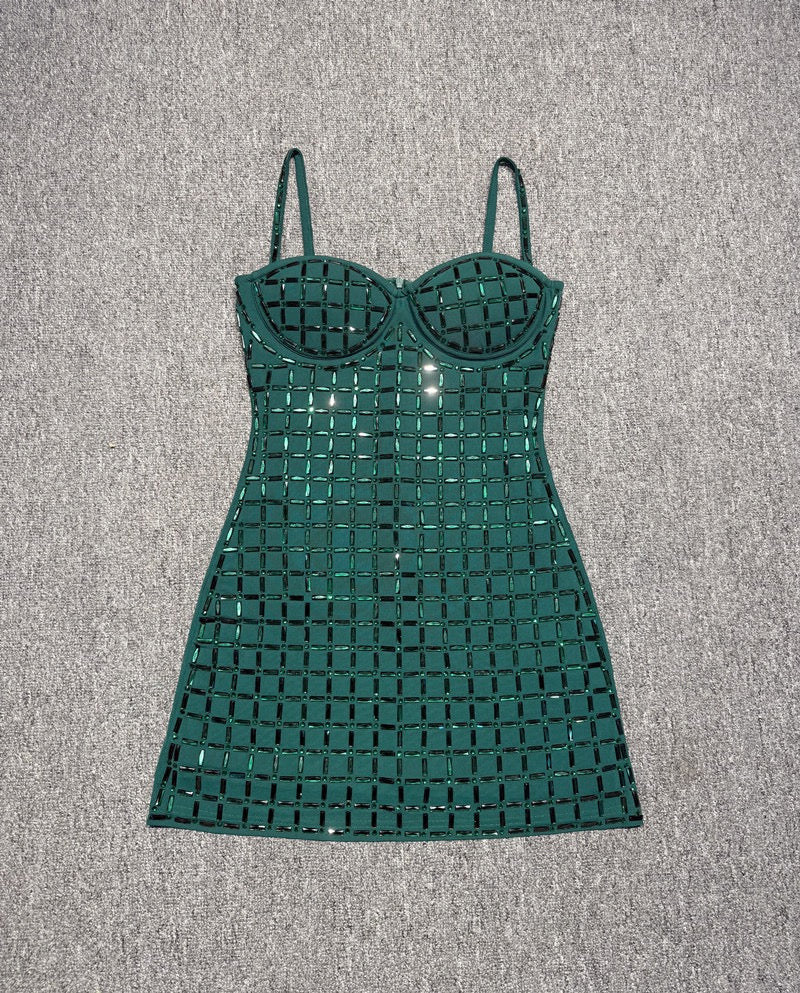 Mini dress with sparkling diamonds - Line