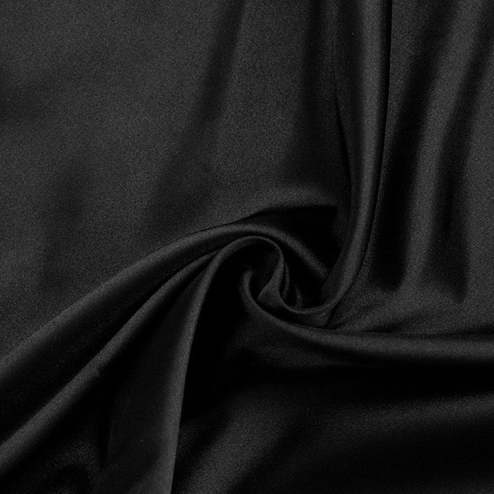Maxi Satin Dress with Lace Design and Slit - SHERON