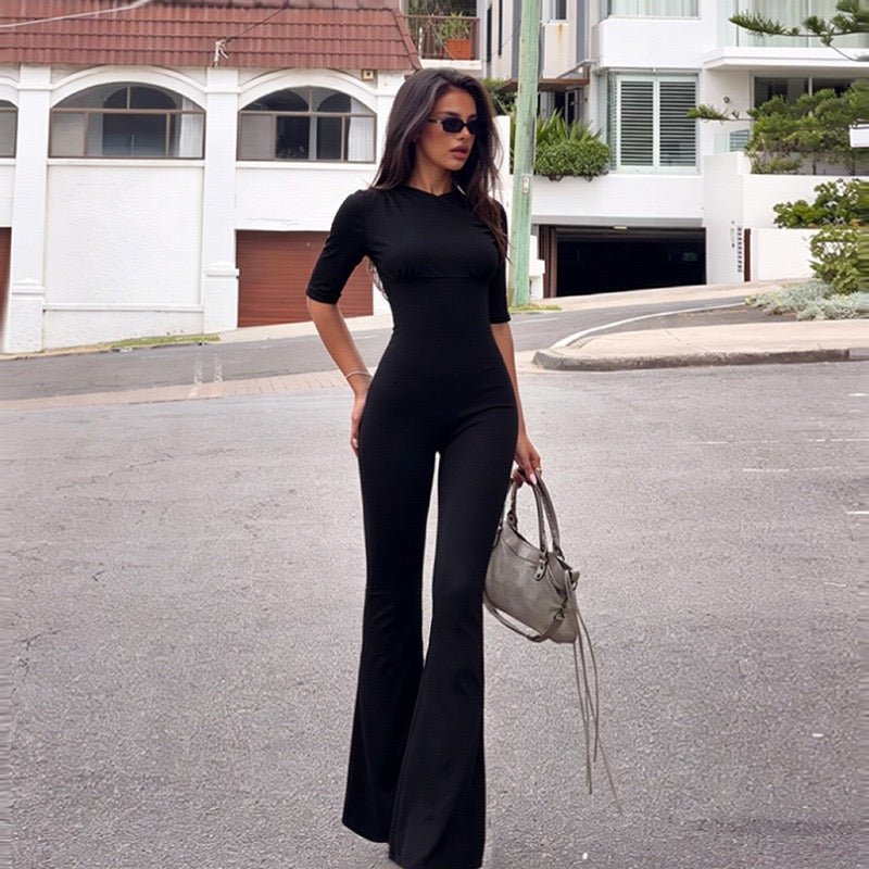 JANGO long jumpsuit in shaping fabric
