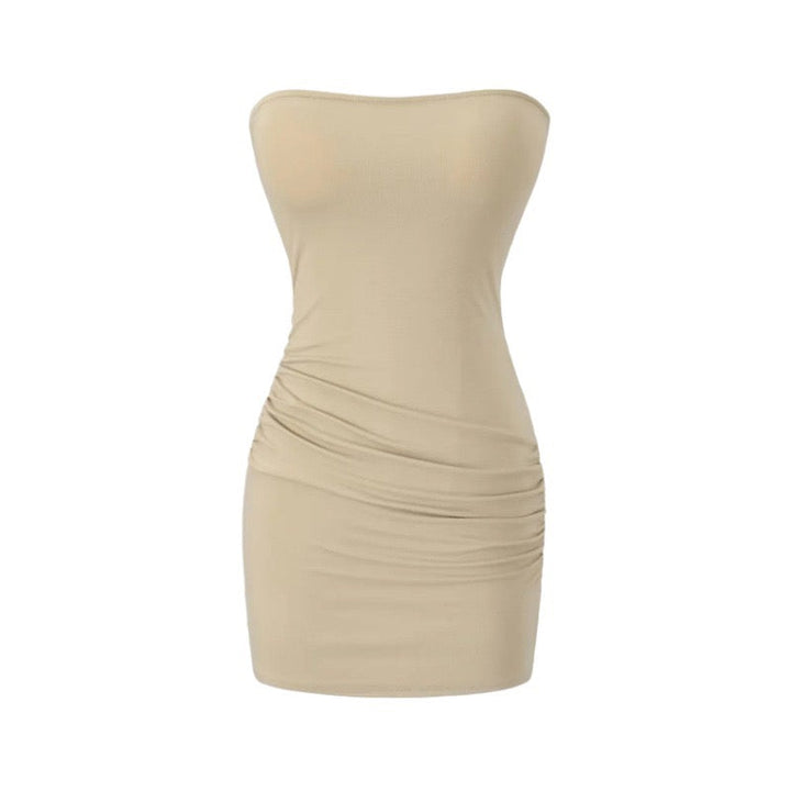 Bailey strapless ruched fitted mini dress in shaping fabric