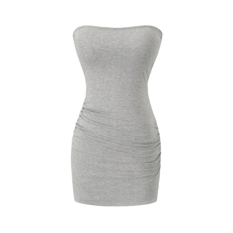 Bailey strapless ruched fitted mini dress in shaping fabric