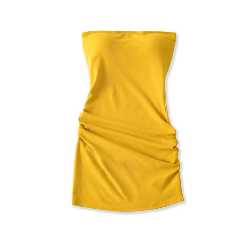 Bailey strapless ruched fitted mini dress in shaping fabric