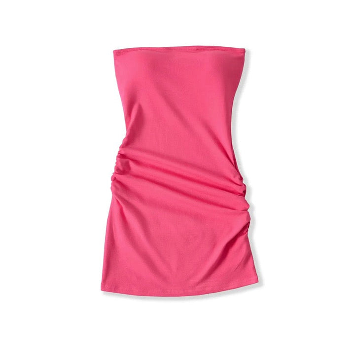Bailey strapless ruched fitted mini dress in shaping fabric