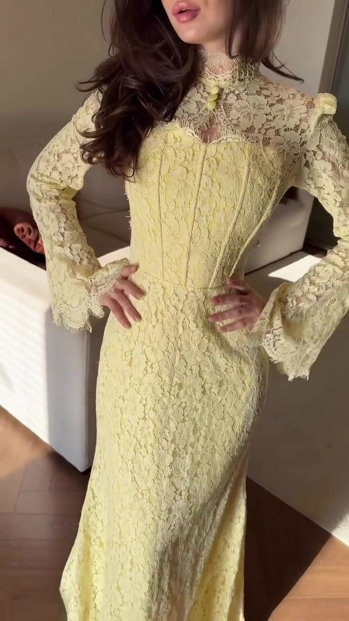 Maxi Lace Dress with Corset Design - Toher