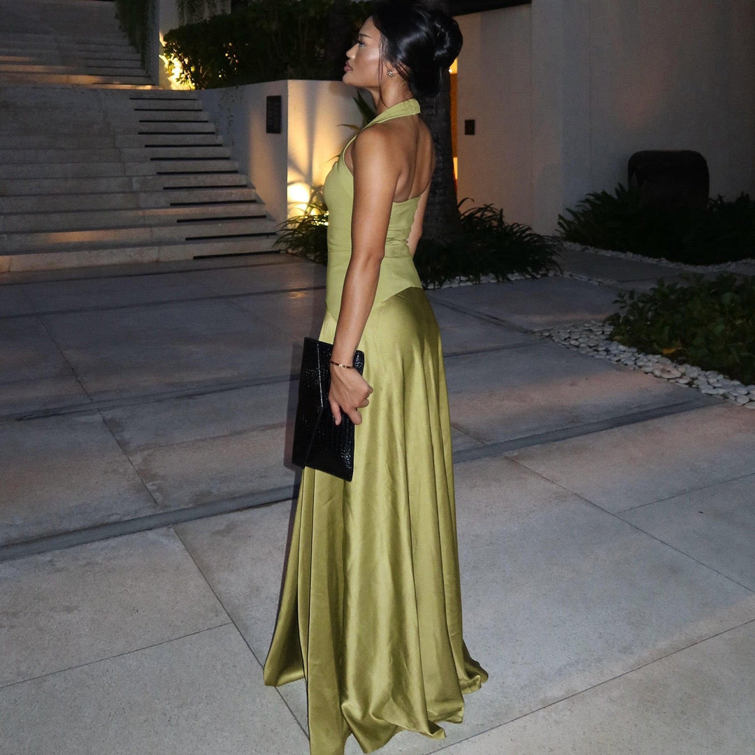 Haila satin maxi dress