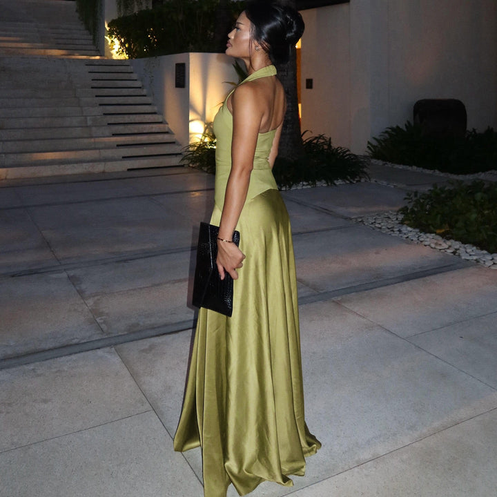 Haila satin maxi dress