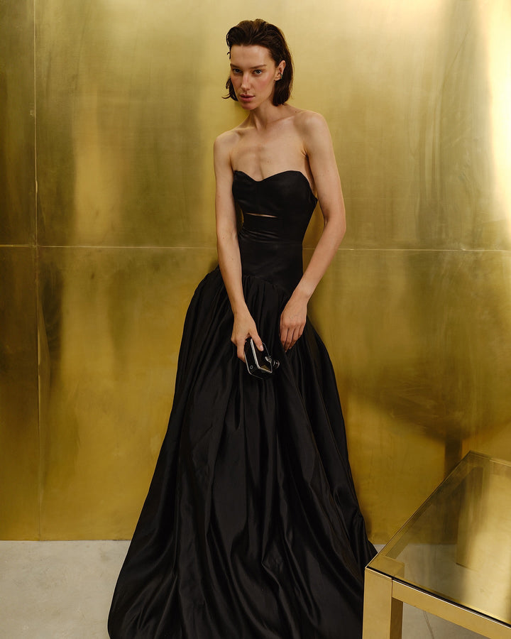 Zimra A-line maxi dress with a cutout design