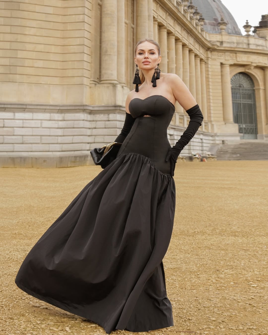 Zimra A-line maxi dress with a cutout design