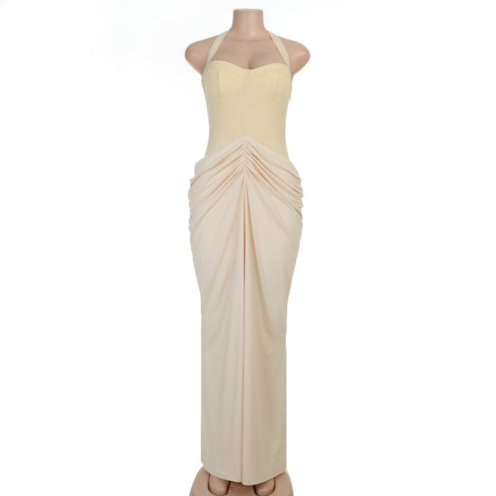 Liana chiffon and pleated maxi dress
