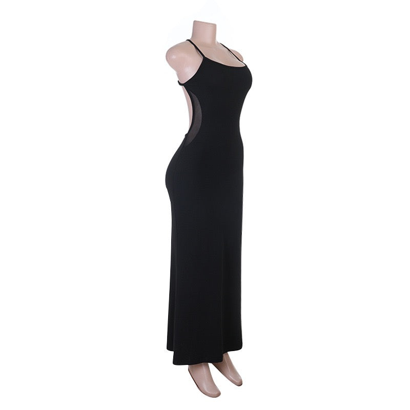 Talin mesh-design maxi dress