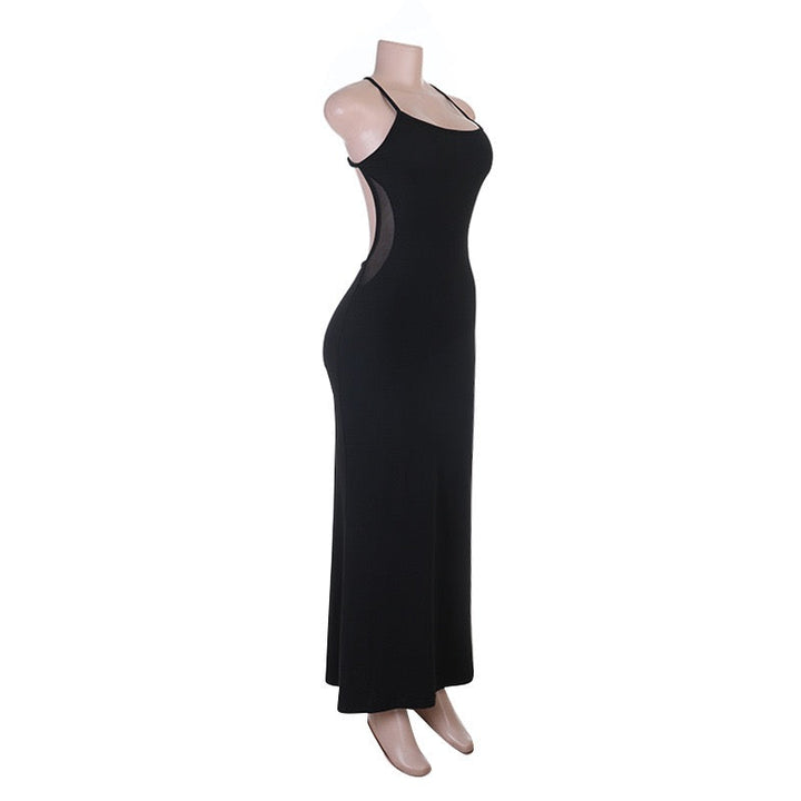 Talin mesh-design maxi dress