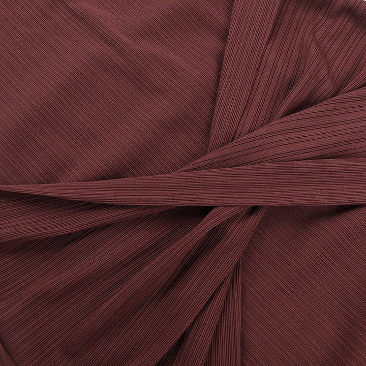 Maxi dress with cross pleats and slit design - Adalyan