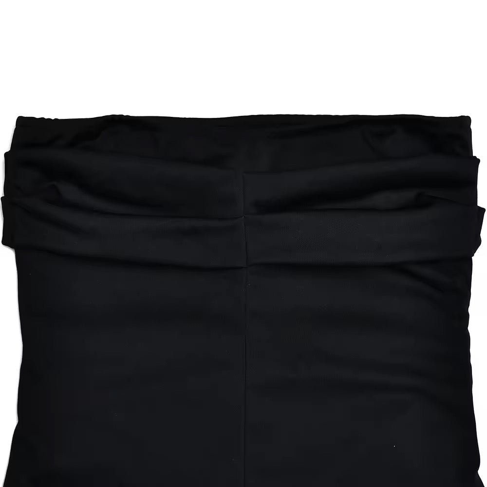 שמלת מקסי סטרפלס שסע עמוק - לוסיאנה