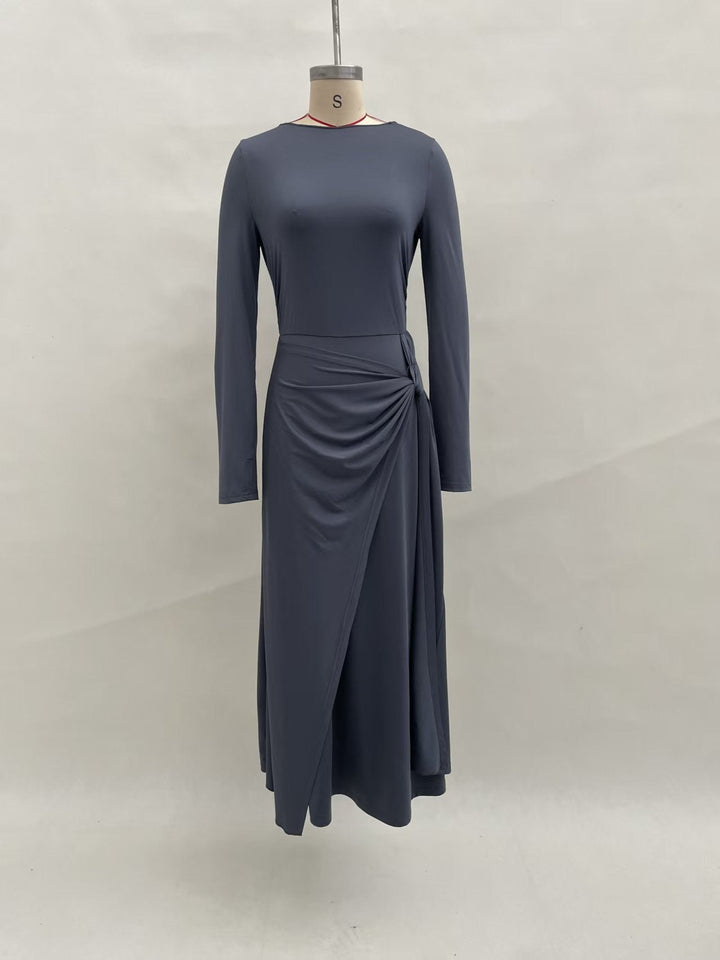 Maxi dress with gathers and ties - Nurit