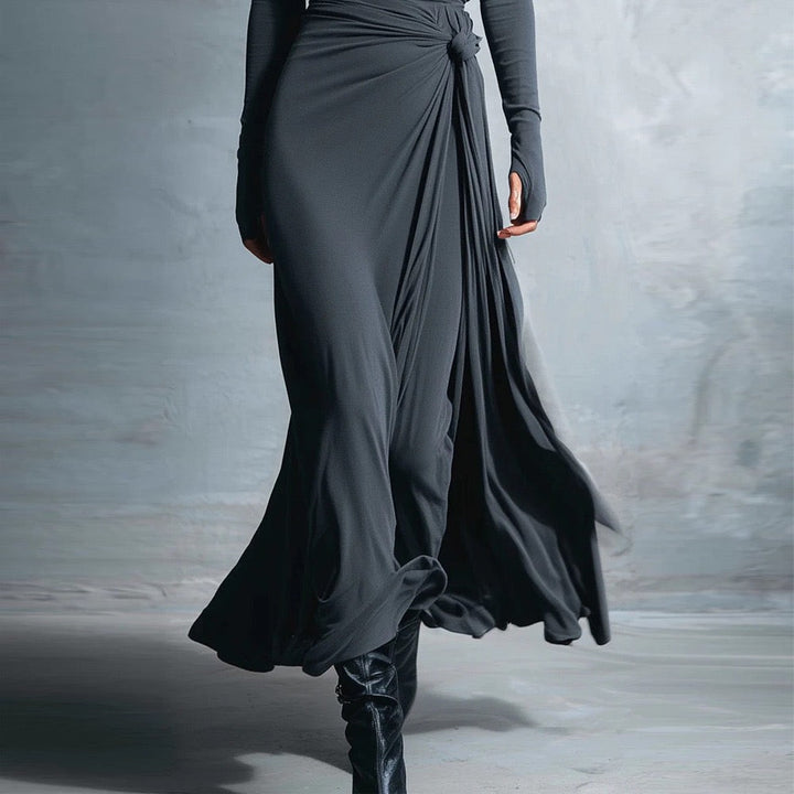 Maxi dress with gathers and ties - Nurit